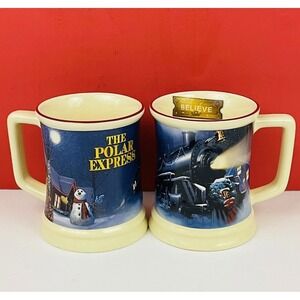 The Polar Express‎ Believe Mug Christmas Train Snowman Winter Holiday Ceramic